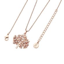 ROSE GOLD TREE OF LIFE PENDANT WHITE WITH CZ